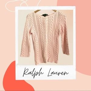 Lauren Ralph Lauren Blush Pink Cable Knit Sweater
